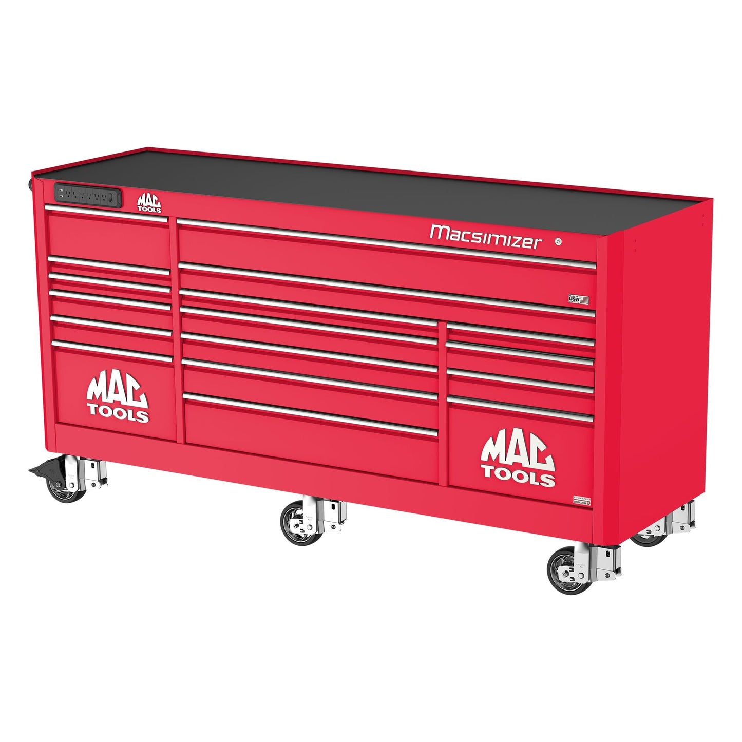 Macsimizer® 17-Drawer Workstation - Firebrick Red