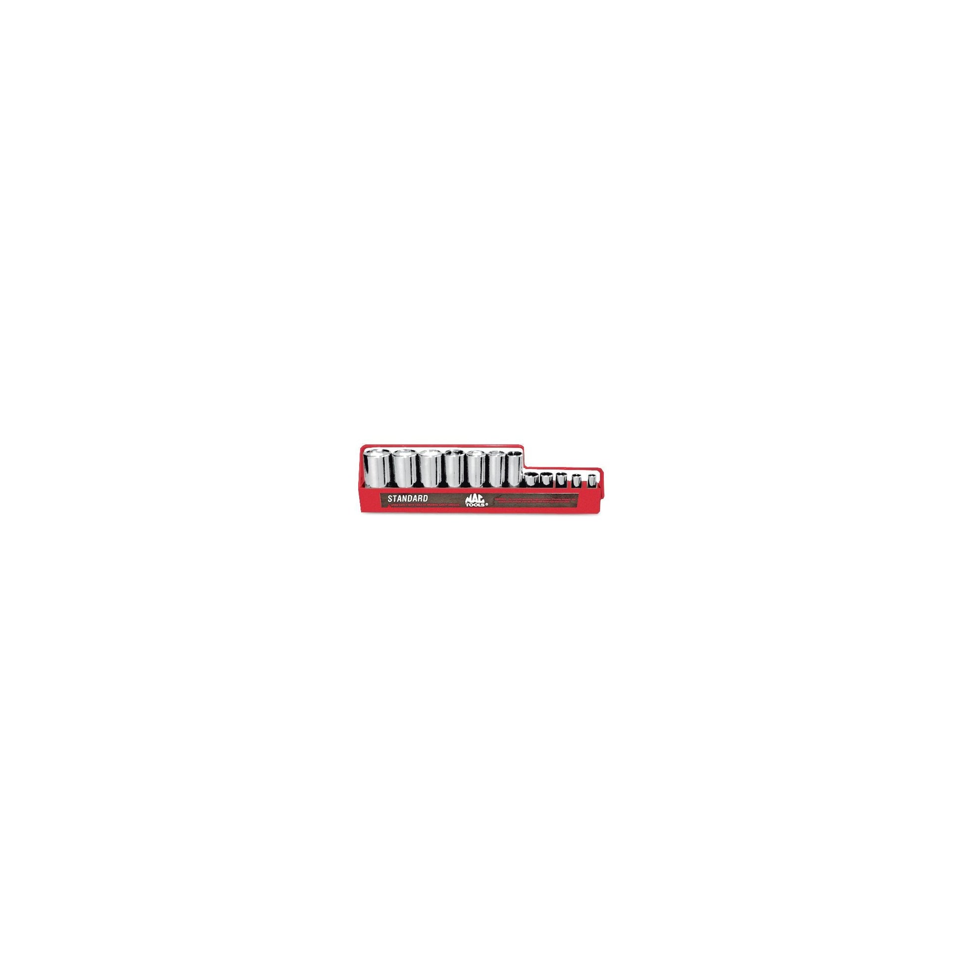 Socket Set, Deep SAE in Metal Tray 3/8" Drive - 12-PC.