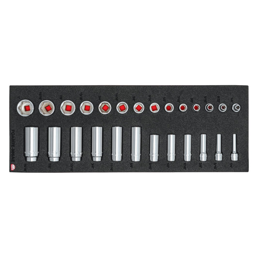 26-PC. 3/8" Drive SAE Socket Foam Set