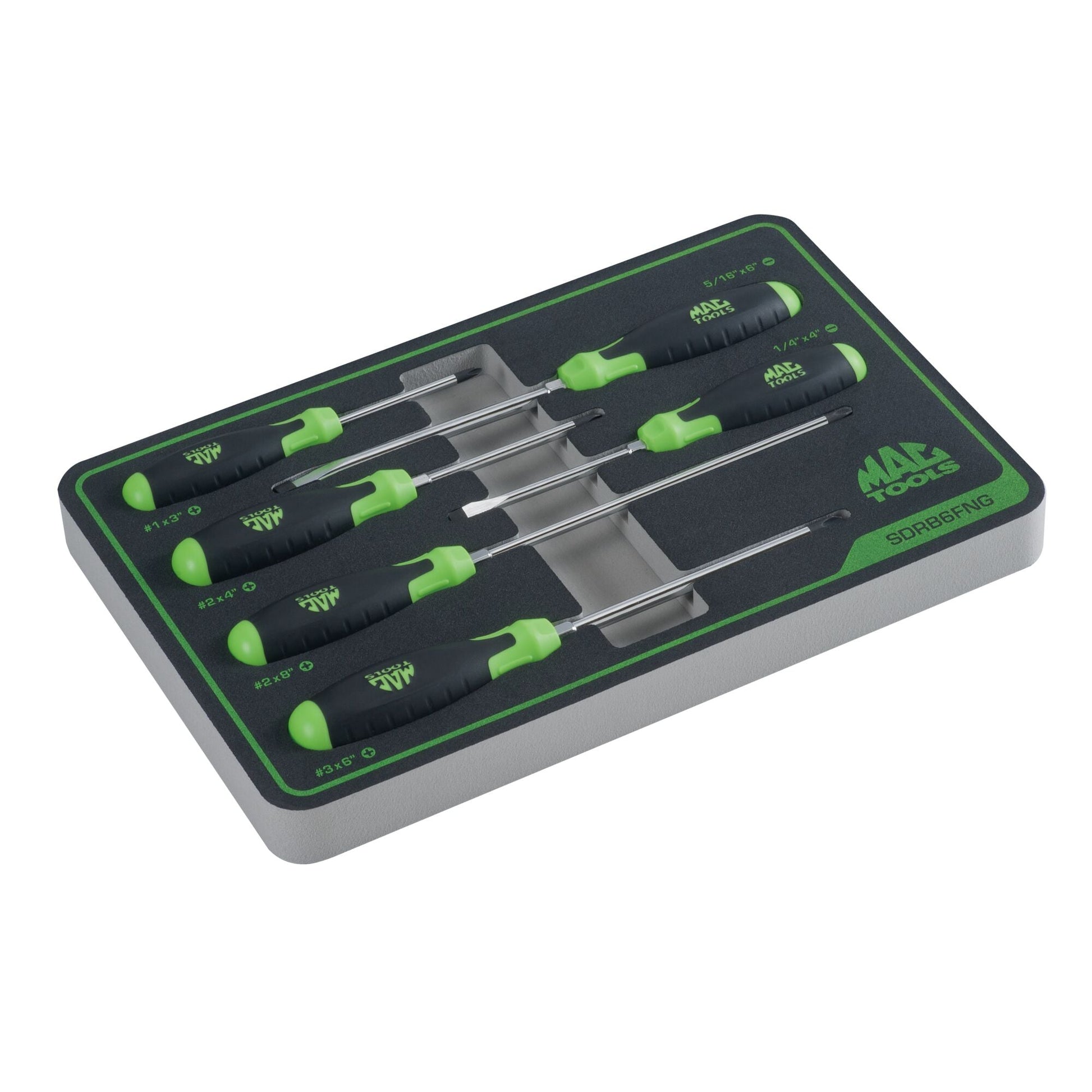 6-PC. Screwdriver Set in Foam – Green