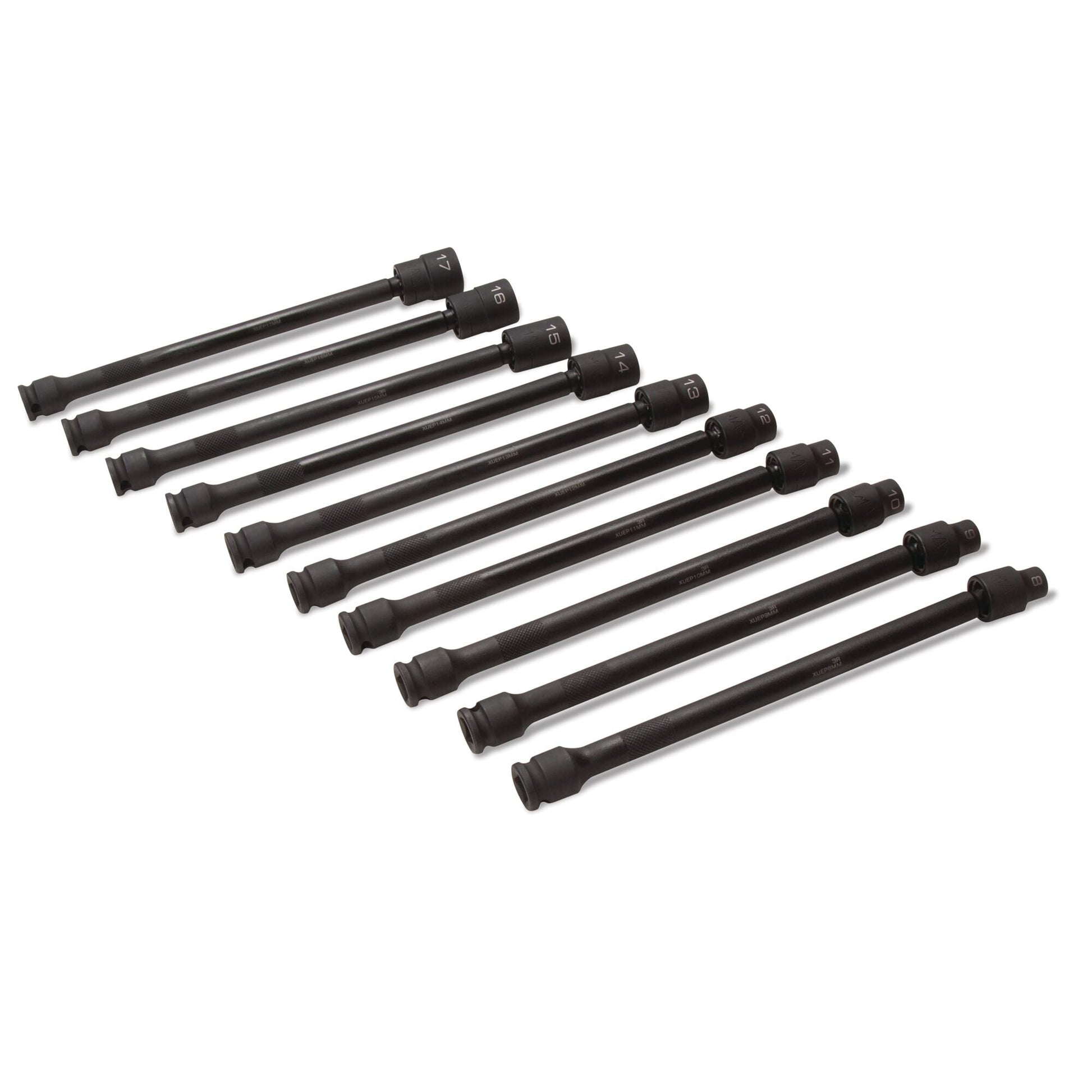 10-PC. 3/8" Drive Metric Universal Extension Driveline Impact Socket Set - 12-PT.