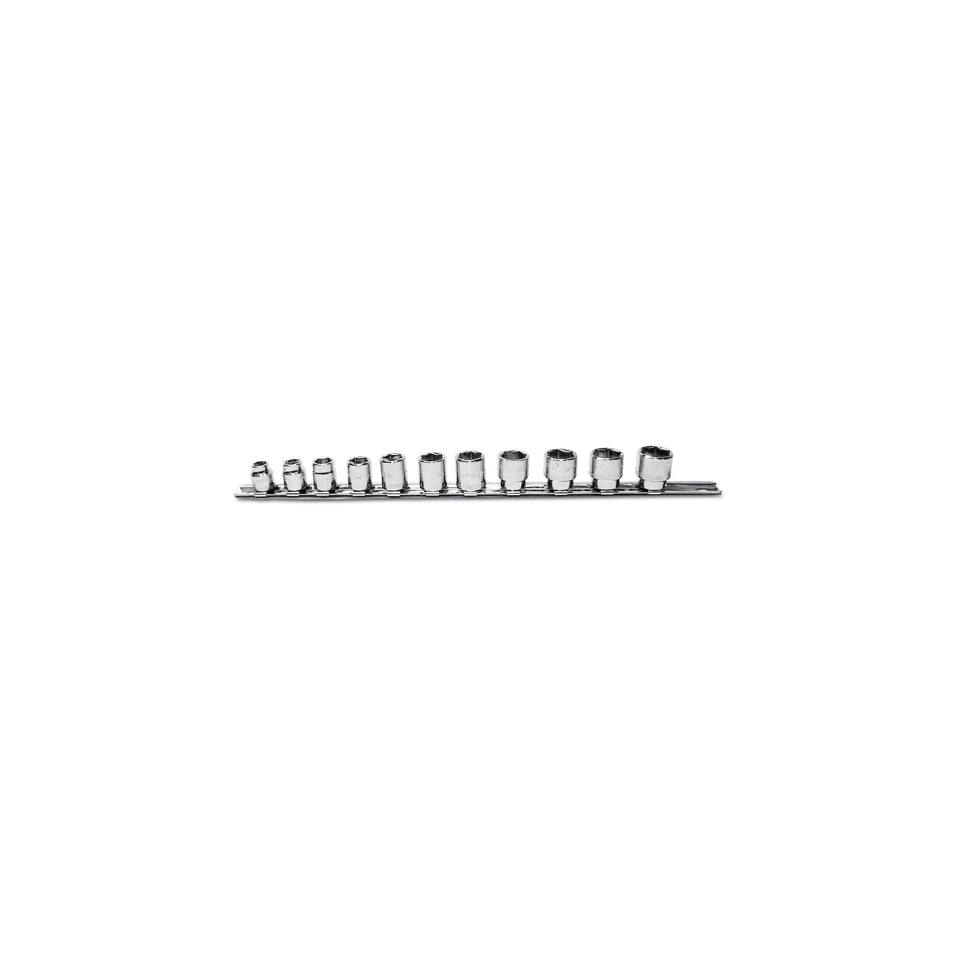 11-PC. 3/8" Drive Metric Super-Short Socket Set - 6-PT.