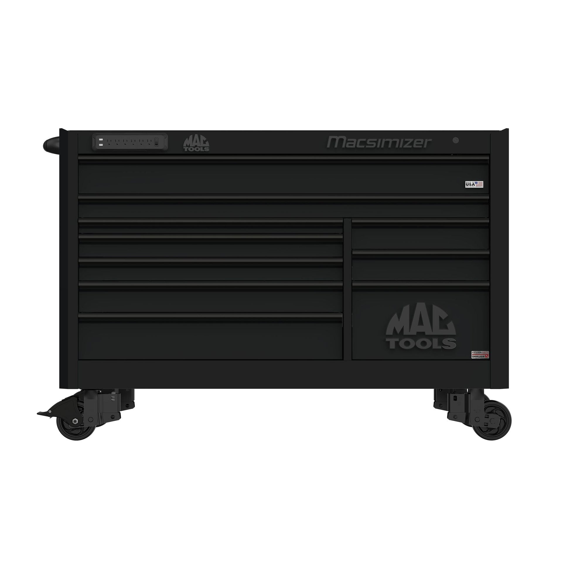 Macsimizer® Series 10-Drawer Workstation with PowerTech™ Drawer - Flat Black