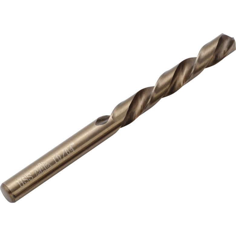 Left-Hand Mechanic's Length Cobalt Alloy Steel Drill Bit 19/64"