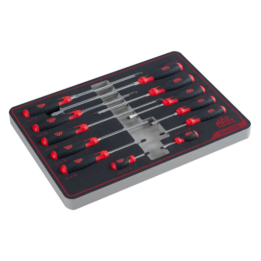 12-PC. Screwdriver Set in Foam – Red