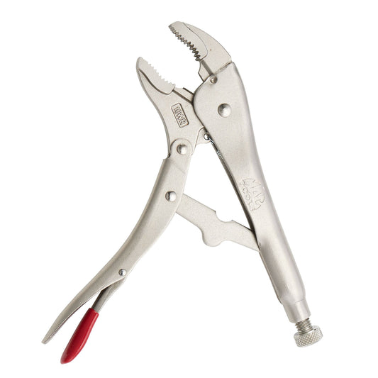 10" Curved Jaw Trigger Release Locking Pliers with Wire Cutter - Red