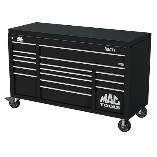 Tech™ Series 16-Drawer Drop Top Workstation - Flat Black