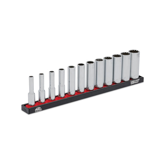 12PC. 1/4" Drive Deep Metric Spline Socket Set