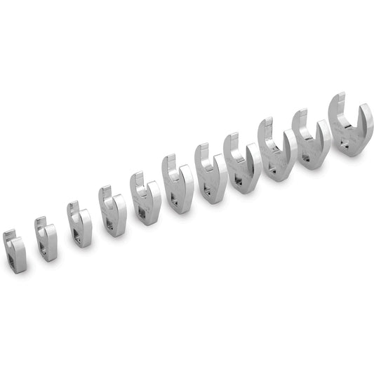 9-PC. 3/8” Drive SAE Long Open End Crowfoot Wrench Set