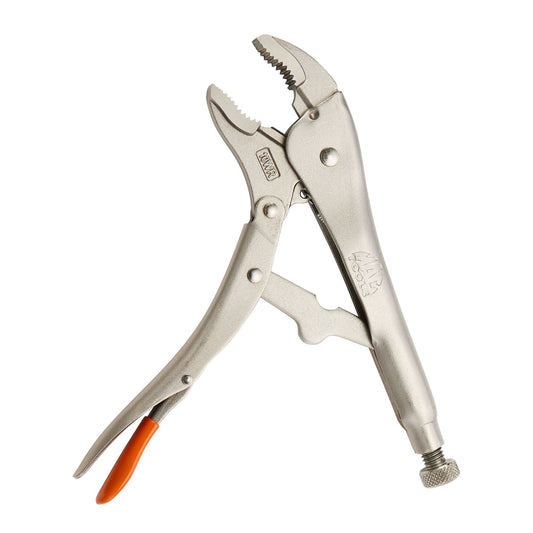 10" Curved Jaw Trigger Release Locking Pliers with Wire Cutter - Orange