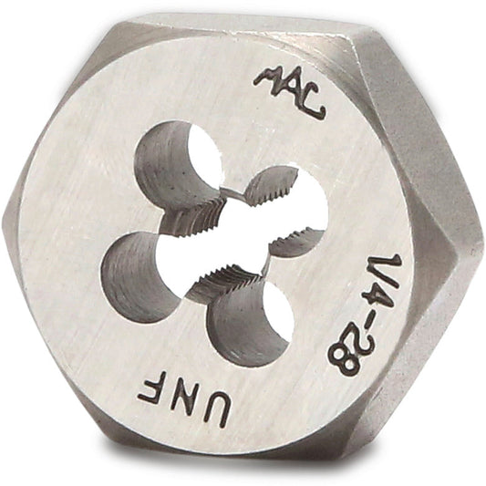 SAE Hexagonal Die 1/4"-28 NF - 1" Shank