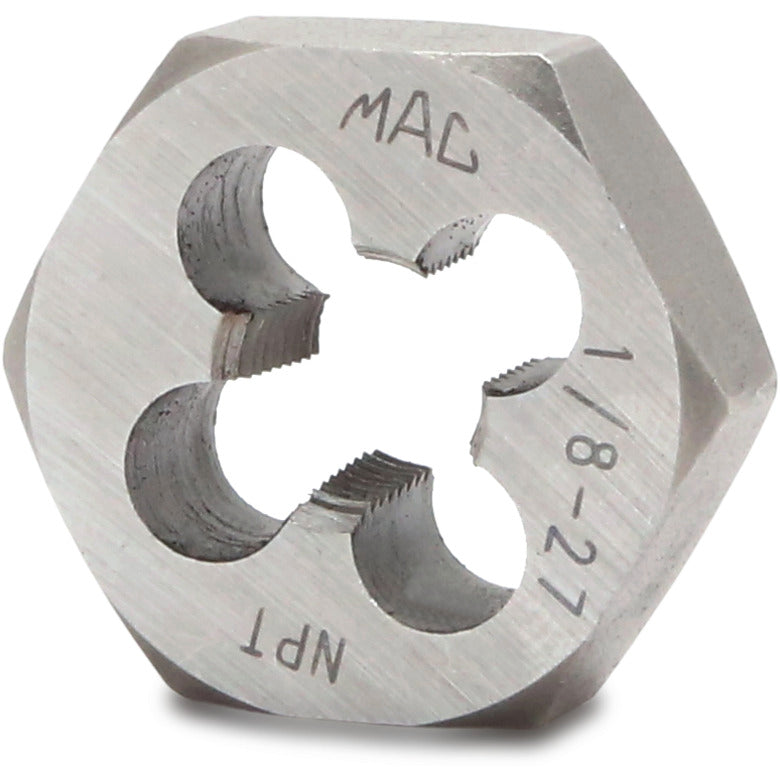Pipe Hexagonal Die 1/8"-27 NPT - 1" Shank
