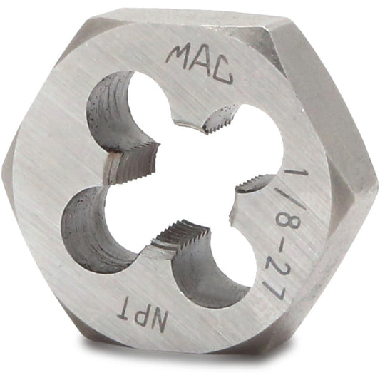 Pipe Hexagonal Die 1/8"-27 NPT - 1" Shank