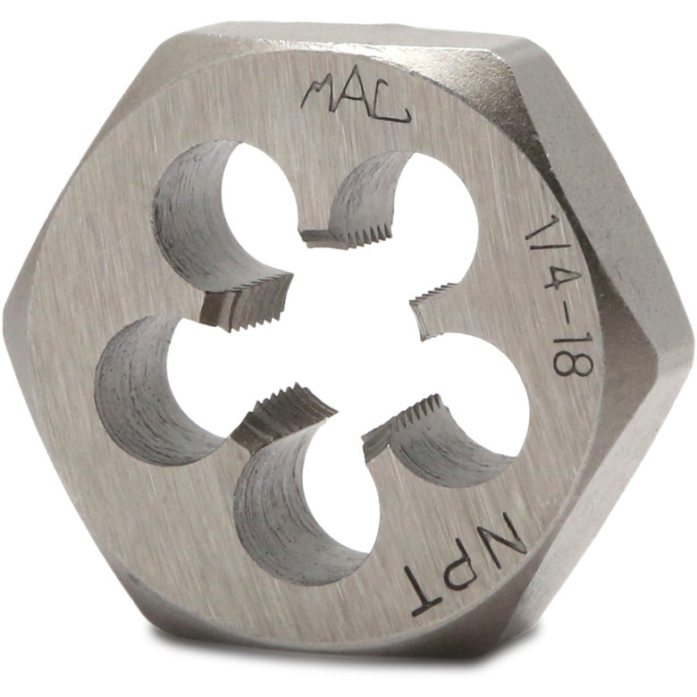 SAE Hexagonal Die 1/4"-18 NPT - 1" Shank