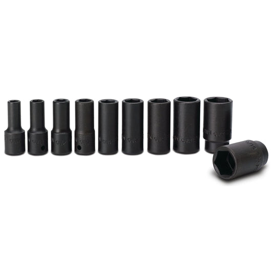 Socket Set, Intermediate Impact SAE in Metal Tray 1/4" Drive - 10-PC.