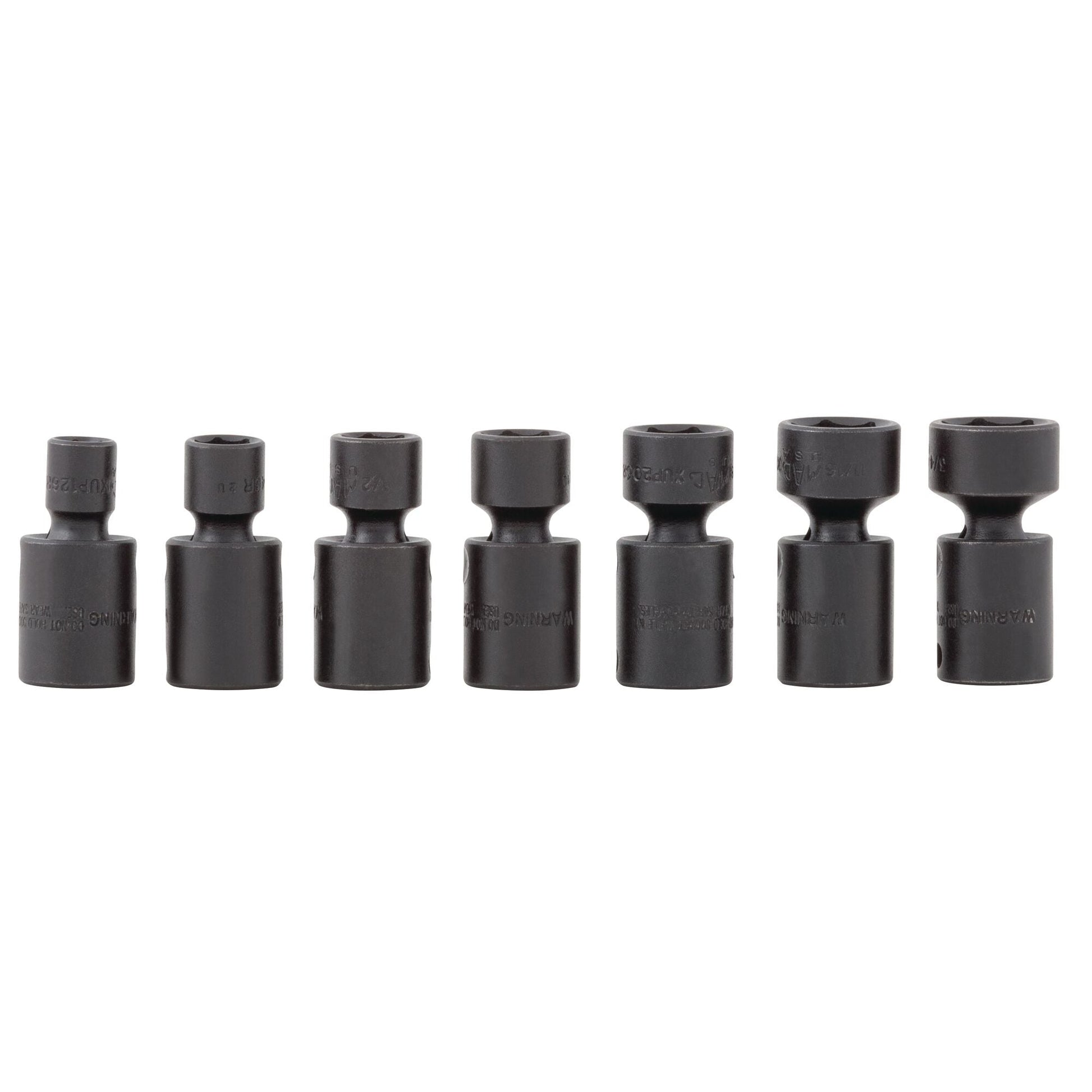 Socket Set, Universal Impact SAE in Metal Tray 3/8" Drive - 7-PC.