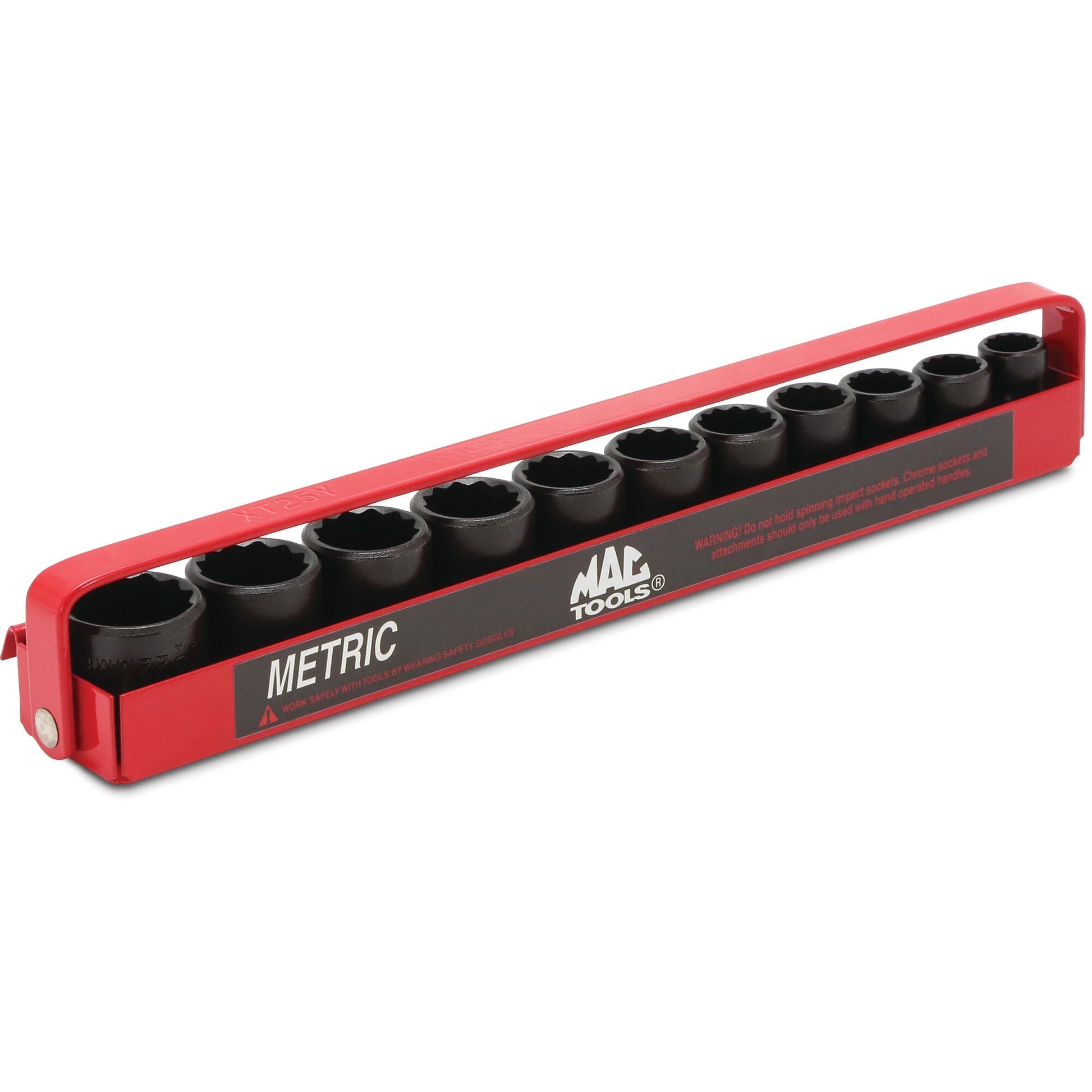 Socket Set, Standard Impact Metric in Metal Tray 3/8" Drive - 11-PC.