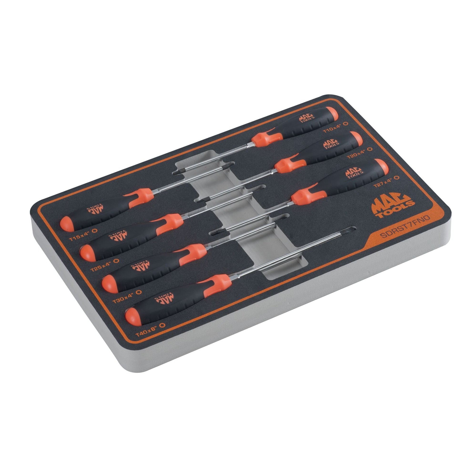 7-PC. Torx® Screwdriver Set in Foam – Orange