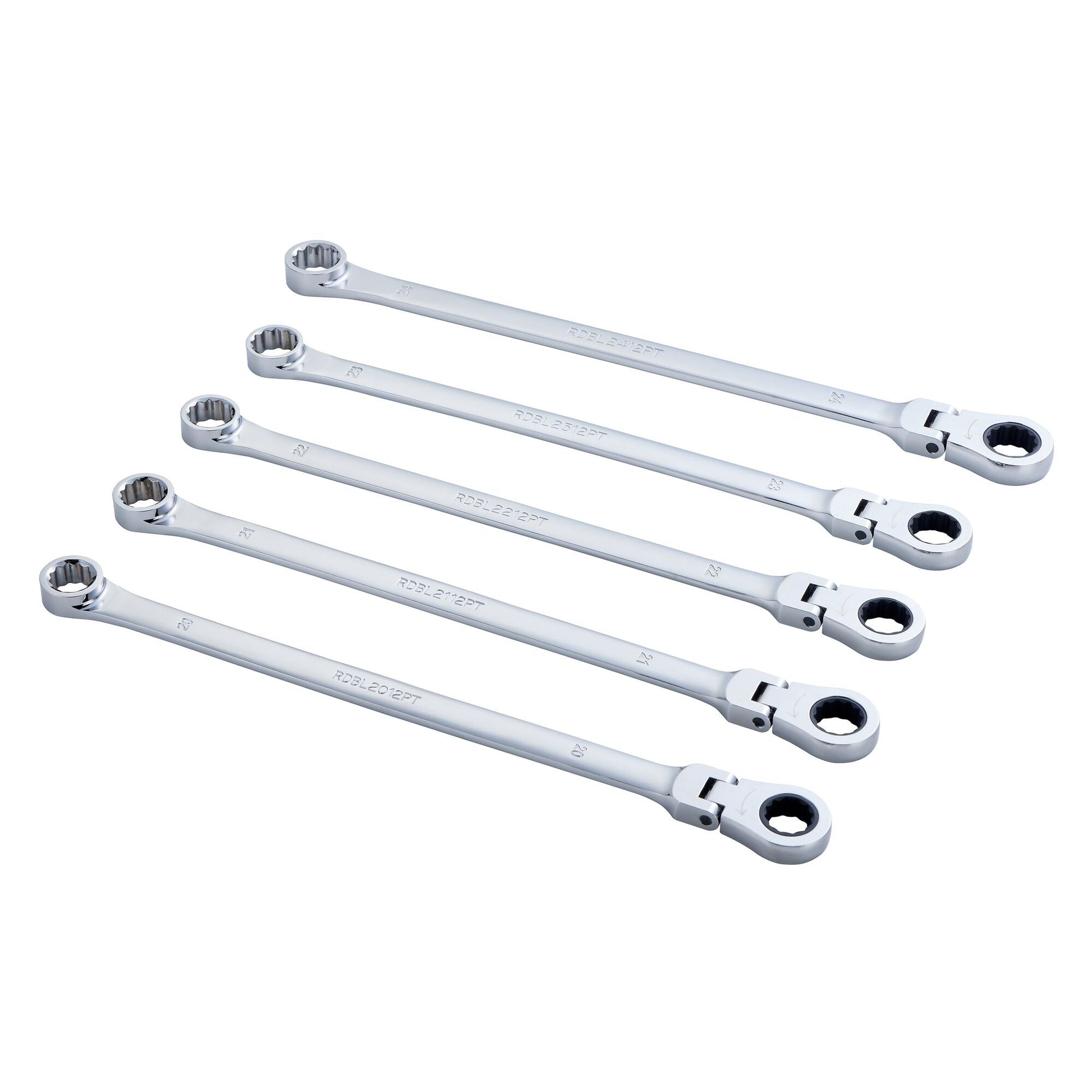 5-PC. Metric XL Flex Head Ratcheting Wrench Set – 12 pt.