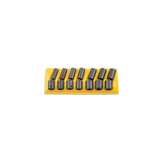 7-PC. 1/2" Drive Metric Deep Impact Universal Socket Set - 6-PT.
