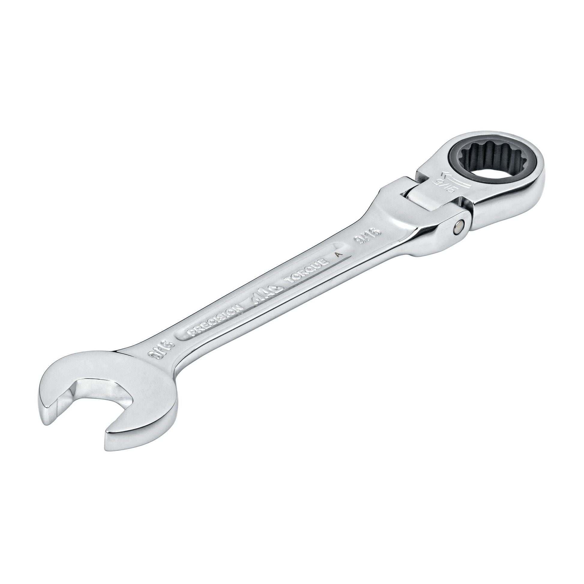 Flexible-Head Ratcheting Wrench 9/16" - 12-PT.