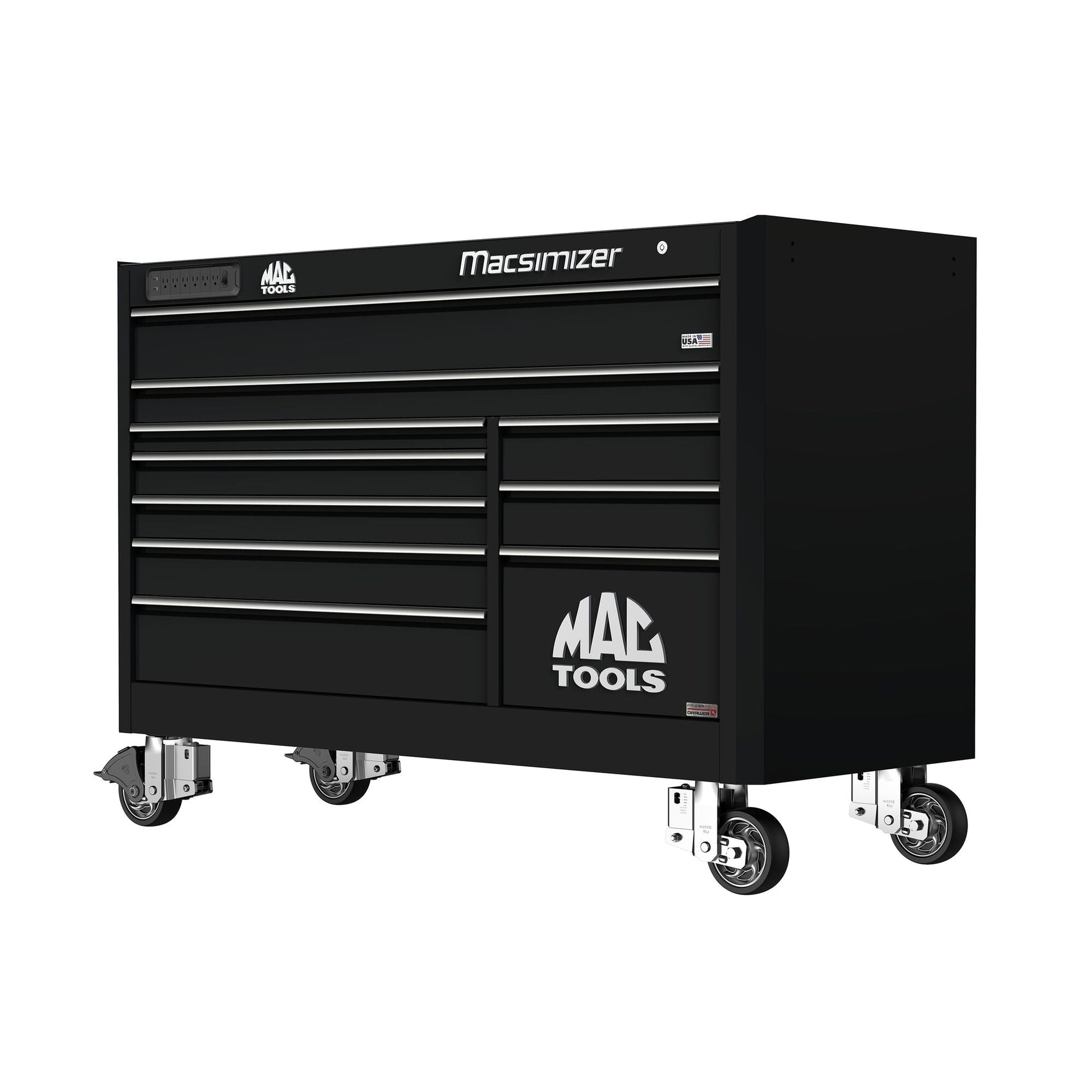 Macsimizer® Series 10-Drawer Workstation with PowerTech™ Drawer - Galaxy Black