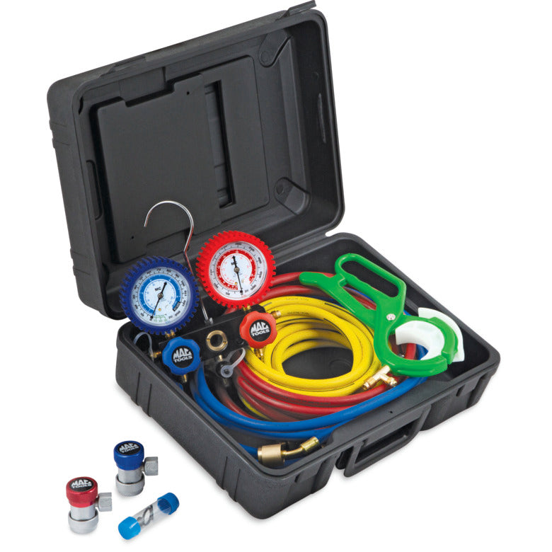 R12/R134a Aluminum Manifold Gauge Set - 72" Hose