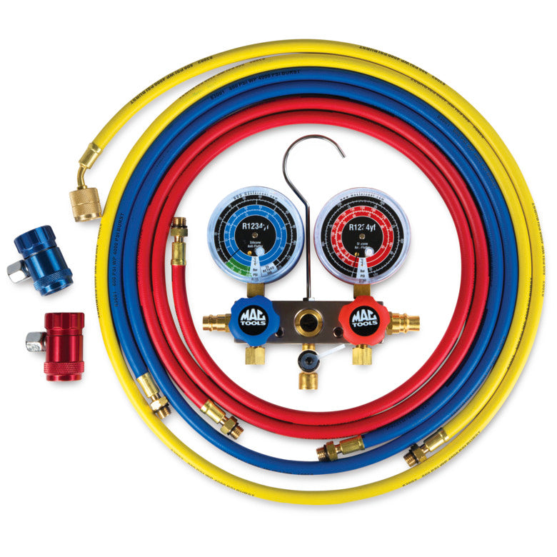R1234yf Aluminum Manifold Gauge Set - 60" Hose