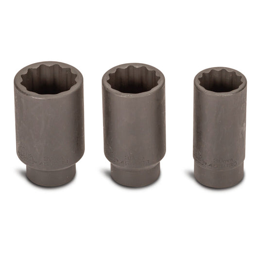 3-PC. 1/2" Drive Axle Nut Socket Set - 12-PT.