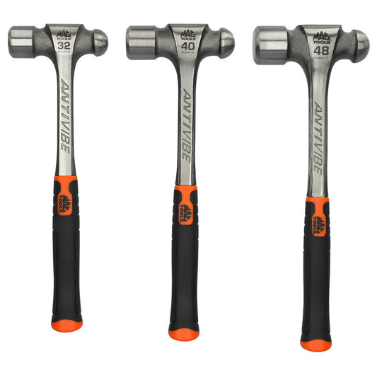 3-PC. Anti-Vibe® Ball Peen Hammer Set - Hi-Vis Orange