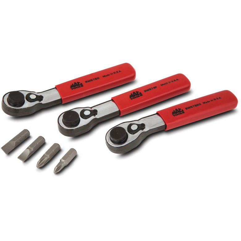 7-PC. Ratcheting 1/4" Hex Bit Screwdriver Set