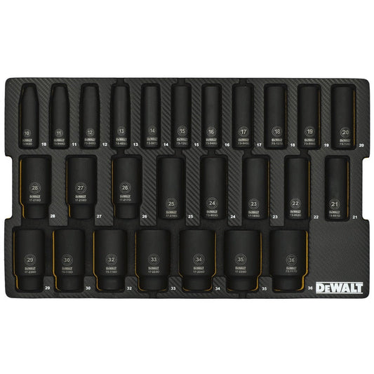 26-PC. ½” Drive Deep Metric Impact Socket Set