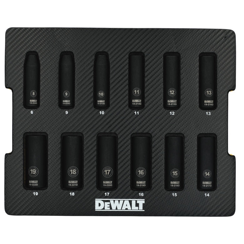 12-PC. 3/8” Drive Deep Metric Impact Socket Set