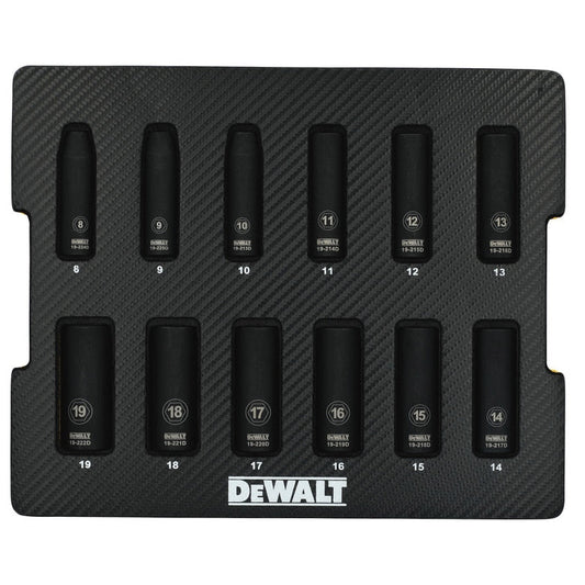 12-PC. 3/8” Drive Deep Metric Impact Socket Set