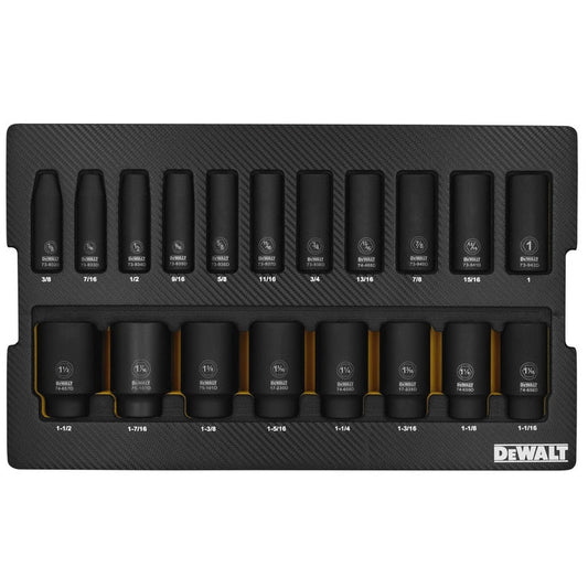 19-PC. ½” Drive Deep SAE Impact Socket Set