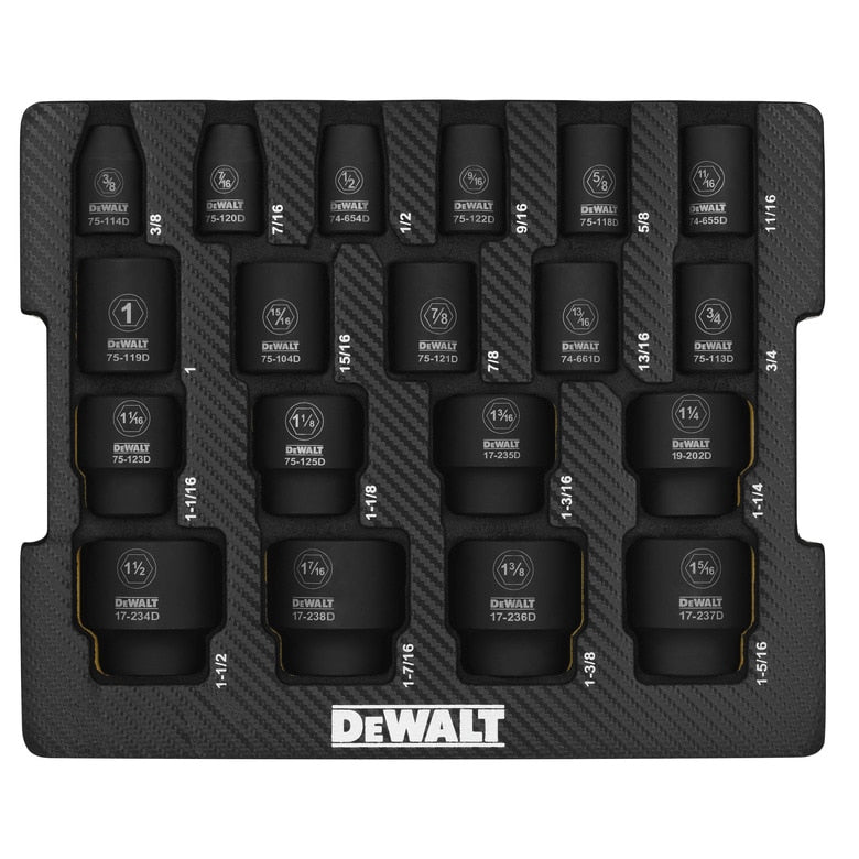 19-PC. ½” Drive SAE Impact Socket Set