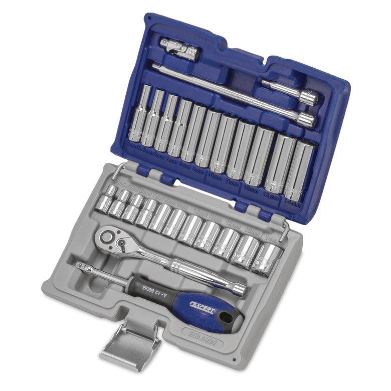 27-PC. 1/4" Drive Metric Socket Set - 6-PT.