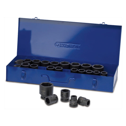 24-PC. 3/4" Drive Metric Impact Socket Set - 6-PT.
