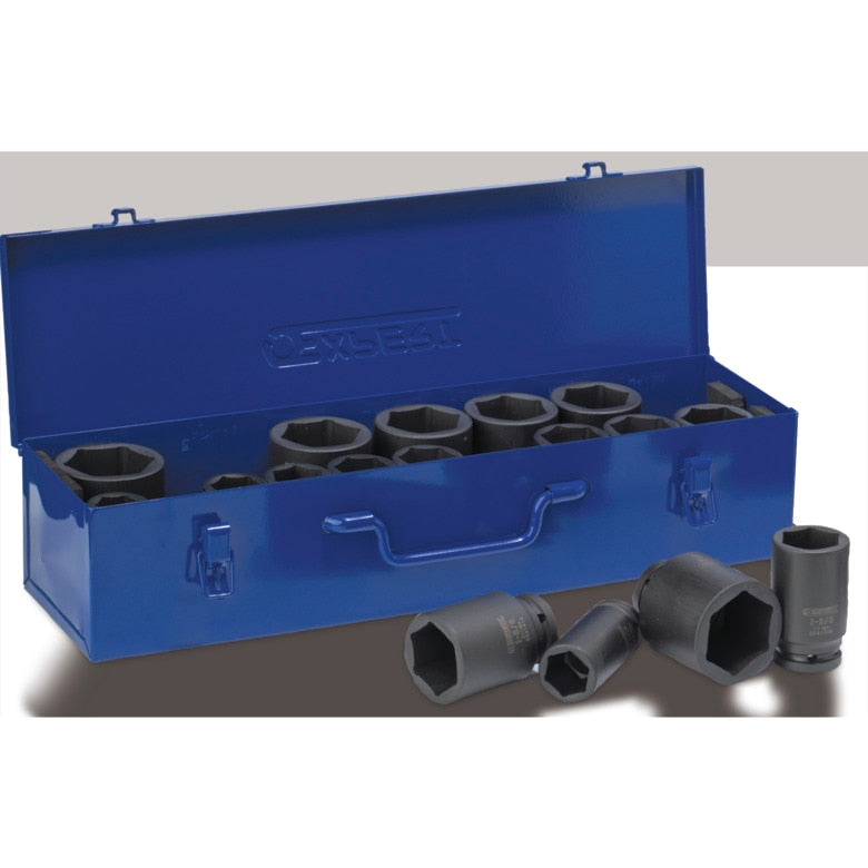 17-PC. 3/4" Drive SAE Impact Socket Set - 6-PT.