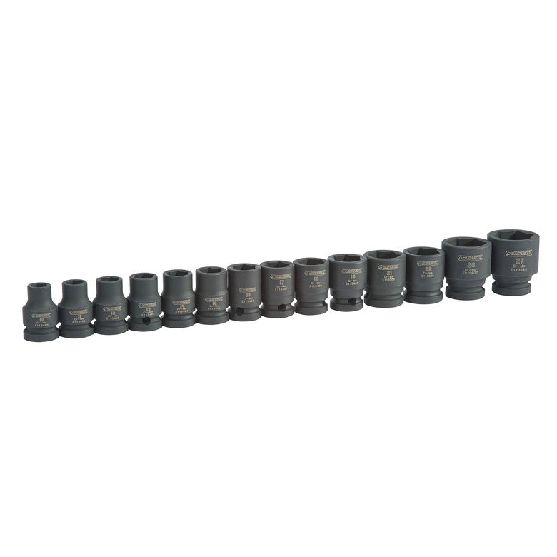 14-PC. 1/2" Drive Metric Impact Socket Set - 6-PT.