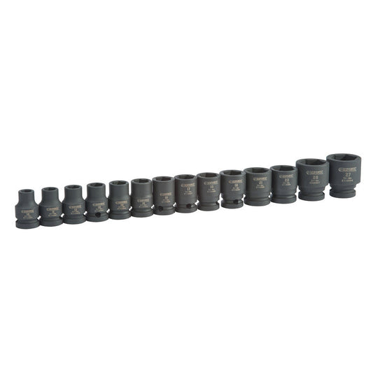 14-PC. 1/2" Drive Metric Impact Socket Set - 6-PT.