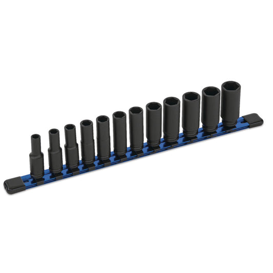 12-PC. 3/8" Drive Metric Deep Impact Socket Set - 6-PT.