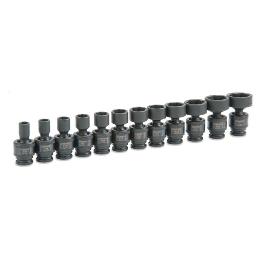 12-PC. 3/8" Drive SAE Universal Impact Socket Set - 6-PT.