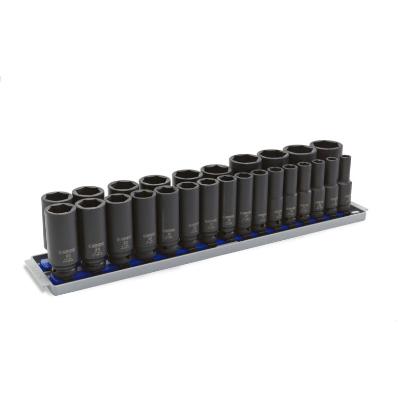 26-PC. 1/2" Drive Metric Deep Impact Socket Set - 6-PT.