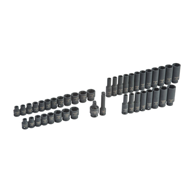 42-PC. 3/8" Drive Combination Impact Socket Set - 6-PT.