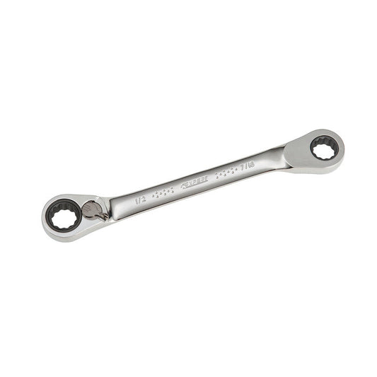 Reversible Ratcheting Double-Box End Wrench 8mm x 9mm - 12-PT.