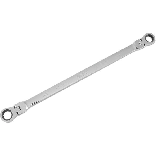 Extra-Long SAE Double-Box Flex Ratcheting Wrench 5/8" x 11/16" - 12-PT.