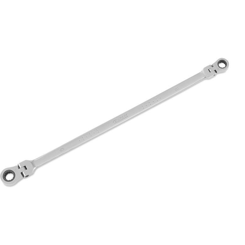 Extra-Long SAE Double-Box Flex Ratcheting Wrench 8mm x 9mm - 12-PT.