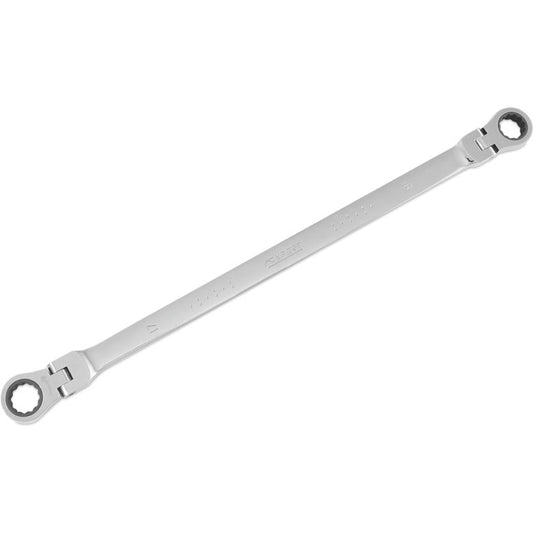 Extra-Long SAE Double-Box Flex Ratcheting Wrench 16mm x 17mm - 12-PT.