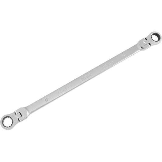 Extra-Long SAE Double-Box Flex Ratcheting Wrench 18mm x 19mm - 12-PT.